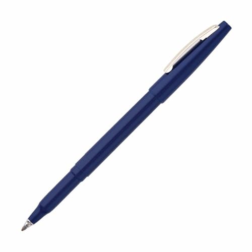 Pentel Rolling Writer Pen, 0.8 Millimeter Cushion Ball Tip, Blue Ink, Box of 12 (R100-C) - color: Blue, size: 12 Count (Pack of 1)