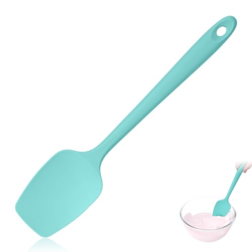 600ºF Heat Resistant Silicone Spoon Spatula for Cooking, Aqua Sky | High Heat Food Safe Seamless Kitchen Spoonula Scraper for Baking Mixing Scraping Stirring Egg Nonstick Cookware Pan Bowl - color: Aqua Sky, size: 11.34in - Spoon Spatula