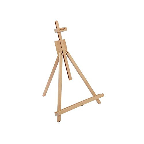 KINGART Tabletop A-Frame Artists Easel, Holds Up to 27" Canvas, Solid Wood, Folding, Portable and Adjustable, for Painting and Display