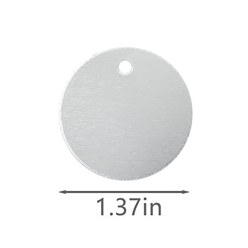 Round Aluminum Blank Tags Stamping Blanks Engraving Blanks 25 Pack (Siver) - color: Siver