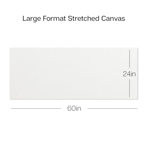 KINGART 853-2 Stretched White Canvas for Painting, 24 x 60 Inch, Pack of 2 - size: 24 x 60 Inch