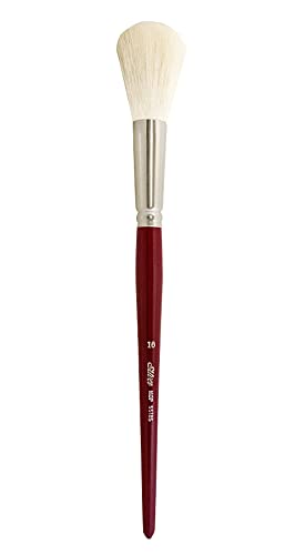 Silver Brush Limited Silver Mop White Round Oil Paintbrush, Size 16 | Acrylic, Watercolor, Pastels, Charcoal, Short Handle, Flagged Bristle, Soft Natural Goat Hair, Wash, Blending, Softening - size: Size 16