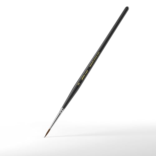 Kolinsky Sable Miniature Paint Brushes - Professional Artist Brush Size 00, Small Fine Detail Paint Brush Set for Mini Paints, Paint by Number, Figurine - size: 00
