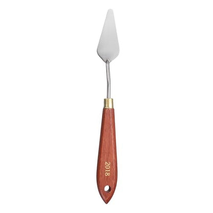 HARFINGTON Palette Knife Painting Tool 2.36" x 0.98" Stainless Steel Teardrop Blade 8.07" Length Spatula Painting Pallet Knives with Hole Beech Wood Handle for Oil Acrylic Canvas, Red/Silver - size: 8.07" x 0.98" x 2.36"