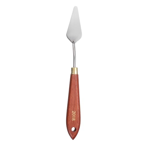 HARFINGTON Palette Knife Painting Tool 2.36" x 0.98" Stainless Steel Teardrop Blade 8.07" Length Spatula Painting Pallet Knives with Hole Beech Wood Handle for Oil Acrylic Canvas, Red/Silver - size: 8.07" x 0.98" x 2.36"