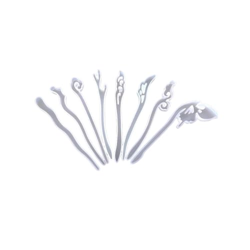 5 Pcs White Silicone Resin Hairpins Molds Hair Stick Kit for Jewelry Crafts Making Jewelry Resin Casting Molds,Jewelry Casting Supplies