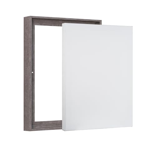 Pixy Canvas Value Pack of 12x14 Stretched Canvas 1-1/4 (1.25) inch deep and Floater Frame for Your Paintings/Artwork/Wall Art/Wall Decor (Rustic Gray, 12 x 14 inch, Portrait) - color: Rustic Gray, size: 12 x 14 inch
