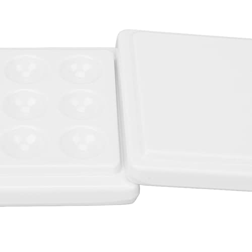 Generic Porcelain Paint Palette 12 Wells White Ceramic Paint Tray with Lid Smooth Watercolor Oil Painting Palette for Artists Professionals Enthusiasts