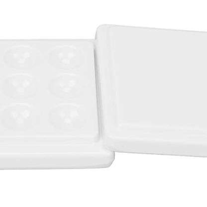 Generic Porcelain Paint Palette 12 Wells White Ceramic Paint Tray with Lid Smooth Watercolor Oil Painting Palette for Artists Professionals Enthusiasts