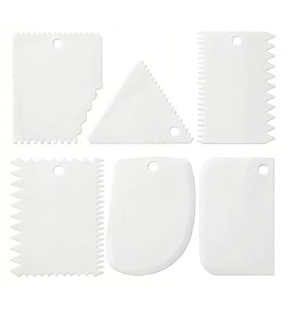 LRONG 6PCS Pottery Tools Plastic Clay Scraper Set Scraping Handle Carved Soft Clay Sculpture Knife Industrial Clay Scraper Sculpture Tool - color: White