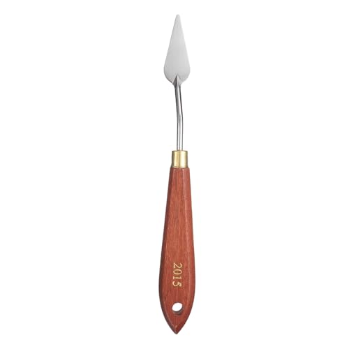 HARFINGTON Palette Knife Painting Tool 1.73" x 0.63" Stainless Steel Teardrop Blade 7.48" Length Spatula Painting Pallet Knives with Hole Beech Wood Handle for Oil Acrylic Canvas, Red/Silver - size: 7.48" x 0.63" x 1.73"