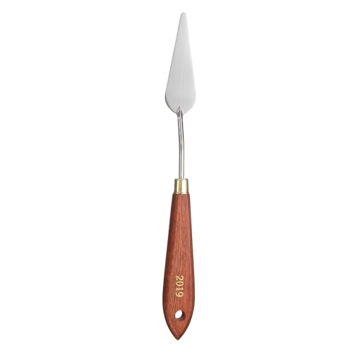 HARFINGTON Palette Knife Painting Tool 2.87" x 0.87" Stainless Steel Teardrop Blade 9.06" Length Spatula Painting Pallet Knives with Hole Beech Wood Handle for Oil Acrylic Canvas, Red/Silver - size: 9.06" x 0.87" x 2.87"