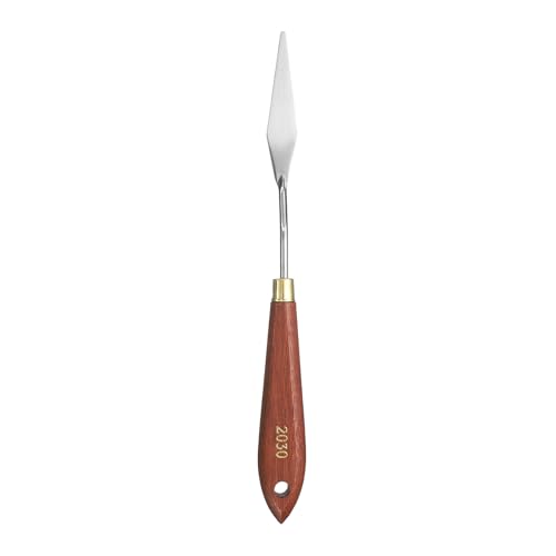 HARFINGTON Palette Knife Painting Tool 2.76" x 0.59" Stainless Steel Teardrop Blade 8.86" Length Spatula Painting Pallet Knives with Hole Beech Wood Handle for Oil Acrylic Canvas, Red/Silver - size: 8.86" x 0.59" x 2.76"