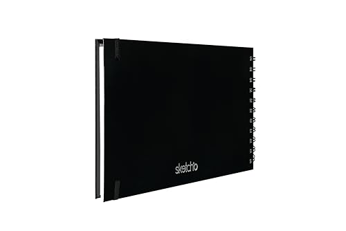 Creo Crafts SketchO WireO Sketchbook A5 Landscape - Spiral Bound Hardcover, 128 Pages (64 Sheets), 140 GSM Natural Shade Acid-Free Paper for Acrylic, Gouache, Sketching & Journaling - size: A5