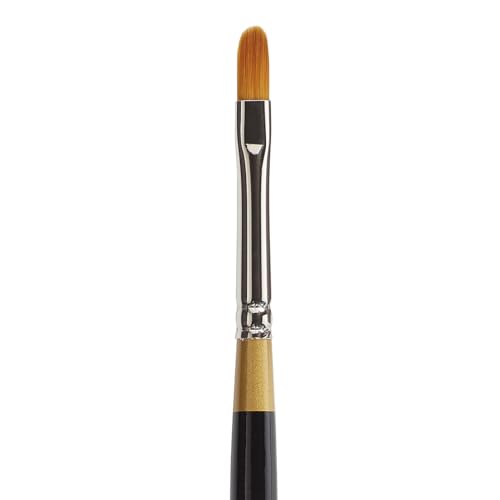 KINGART Premium Original Gold 9500-4 Filbert Series Artist Brush, Golden Taklon Synthetic Hair, Short Handle, for Acrylic, Watercolor, Oil and Gouache Painting, Size 4 - size: Size 4