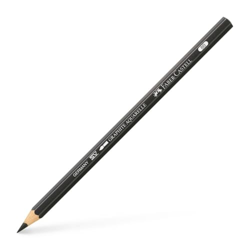 Faber-Castell Graphite Aquarelle Water-Soluble Single Pencil, 8B,Black - style: 8B