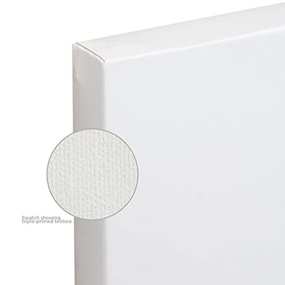 Creative Mark The Edge Deluxe Cotton 1-1/2" Deep Stretched Canvas for Painting, 8x40 Pack of 3, 14oz. Primed Weight, Universal Archival Priming, Medium Tooth, Hand-Stretched Canvas for Painters - size: 8x40"