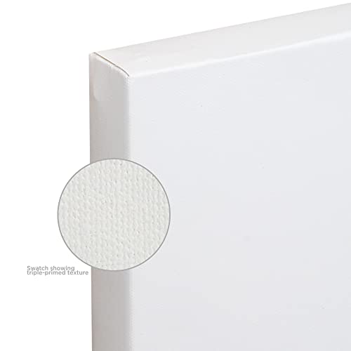 Creative Mark The Edge Deluxe Cotton 1-1/2" Deep Stretched Canvas for Painting, 6x42 Pack of 3, 14oz. Primed Weight, Universal Archival Priming, Medium Tooth, Hand-Stretched Canvas for Painters - size: 6x42"