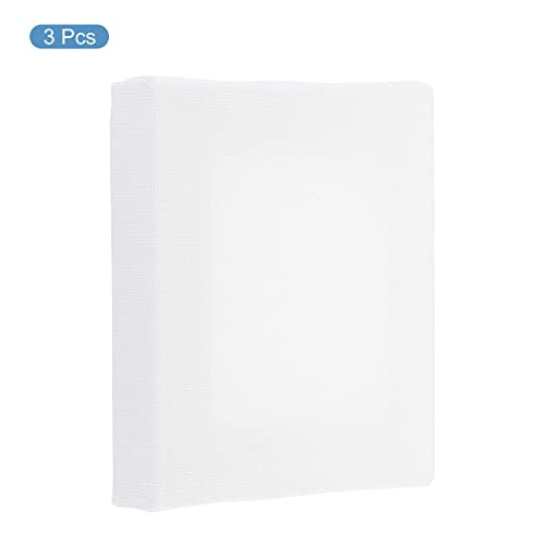 PATIKIL Paint Canvases Panel for Painting, 3 Pack 4x4 Inch Square Wood Frame Stretched Blank Art Board Panels for Acrylic, Oil, Tempera Painting, White - size: 4x4 Inch