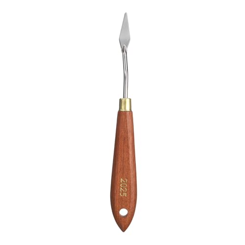 HARFINGTON Palette Knife Painting Tool 1.3" x 0.39" Stainless Steel Teardrop Blade 7.09" Length Spatula Painting Pallet Knives with Hole Beech Wood Handle for Oil Acrylic Canvas, Red/Silver - size: 7.09" x 0.39" x 1.3"