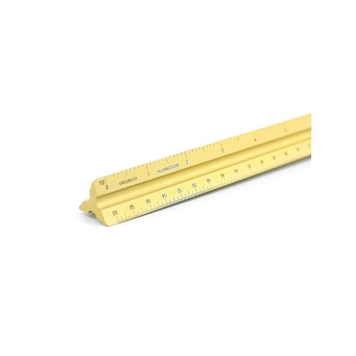 Alumicolor Aluminum Engineer Solid Drafting Scale, 12IN, Gold - color: Gold, size: 12 Inch, style: Engineer