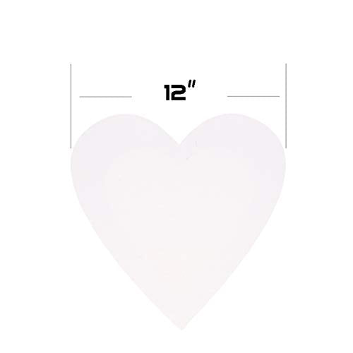 Transon 12inch Artist Heart Canvas Primed Stretched Canvas Ready for Painting Pack of 2 - size: Heart 2PCS