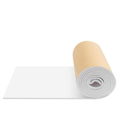 FONUNO Neoprene Foam Padding with Adhesive Closed Cell Foam, White | Self Adhesive Foam Sheets Neoprene Foam Roll Padding for Gaskets Liner Crafts DIY, 12" Wide x 118" Long x 1/4" Thick - color: White, size: 12" Wide x 118" Long x 1/4" Thick
