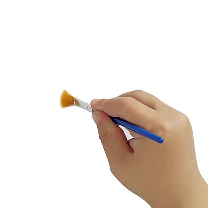 50 Pcs Small Paint Brushes for Kids, Teens, Short Handle Paint Brushes Bulk for Detail Painting (10.5cm (25 Flat + 25 Round))