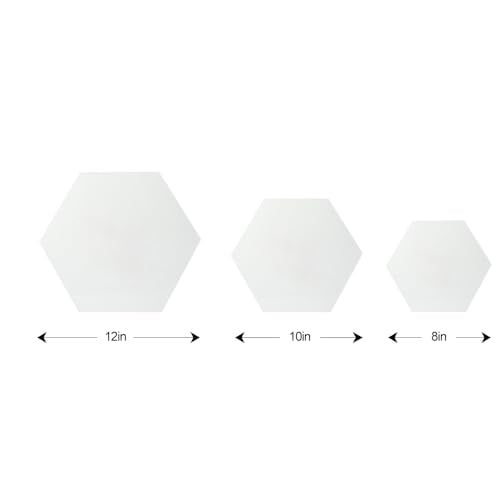 TRANSON 3 Sizes Hexagon Shaped Stretched Canvas Primed Ready for Painting - size: Hexagon 3PCS