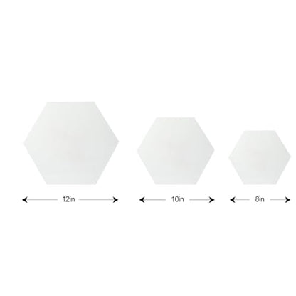 TRANSON 3 Sizes Hexagon Shaped Stretched Canvas Primed Ready for Painting - size: Hexagon 3PCS