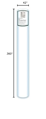 Strathmore (442-42 400 Series Recycled Drawing Roll, 100 lb. Medium Surface, 42" x10 Yards , White - color: Recycled, size: 42x10 yards