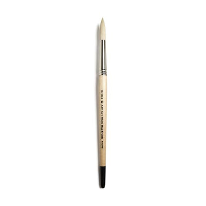 AIT Art Round Paint Brushes, Pack of 3, Sizes 4, 6, 8, White Hog Bristles, Handmade in USA for Trusted Performance with Heavier and Thicker Paints - size: 4, 6, 8