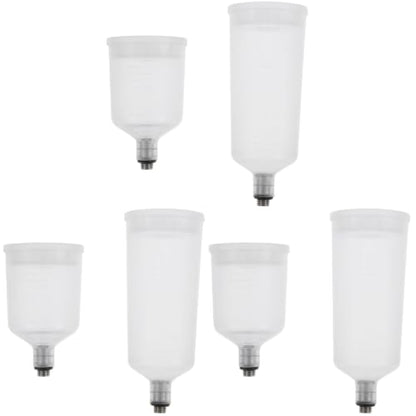 Airbrush Paint Cup 6 Pcs Plastic PP Easy Clean Detachable | Replaceable Pigment Cups for Hobby Airbrush, Model Making, Cake Decorating, Nail Art, Solvent-Resistant