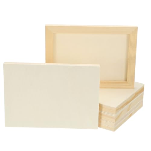 PATIKIL 5.5 x 7.5 Inch Wood Canvas Panels, 8pcs Unfinished Wooden Frame Square Art Board for Crafts Oil Paint Pouring Acrylics Painting DIY - size: 5.5 x 7.5 Inch