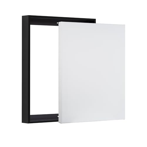 PIXY CANVAS Value Pack of 8x10 Stretched Canvas 1-1/2 (1.5) inch deep and Floater Frame for Your Paintings/Artwork/Wall Art/Wall Decor (Black, 8 x 10 inch, Portrait) - color: Black, size: 8 x 10 inch