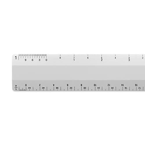 Alumicolor Architect 6 inch Ruler Scale w/ 4 Bevel for Drawing, Drafting & Engineering, Calibrations Divided by (1/8, 1/4), (1/2, 1), (3/8, 3/4), (3, 11/2), Silver - color: Silver