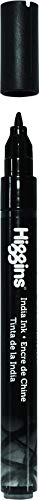 Higgins India Ink Pump Marker, 1mm Cone Tip Nib, Black Ink, 1 Each