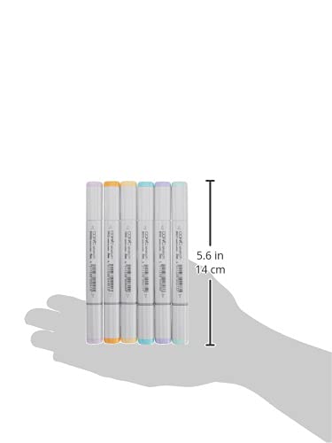 Copic Sketch Alcohol Markers, 6 Color Dual Tip Art Marker Set – Blendable Brush Tips for Drawing, Sketching, and Illustration – Professional Set for Adults/Teen Artists & Creators - Pale Pastels - color: Pale Pastels