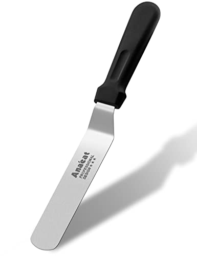 Anaeat Icing Spatula, Professional Cake Angled Offset Spatula with 6" Stainless Steel Blade - Thickened Frosting Knife with Durable Plastic Handle for Cake Decorating, Pastry & Baking - color: 6" Blade