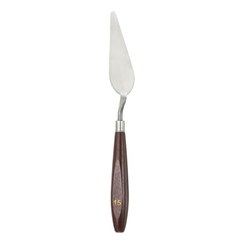 HARFINGTON Palette Knife Painting Tool 3.27 x 1.06 Stainless Steel Art Spatula Pallet Knives Scrapers Tools with Beech Wood Handle for Acrylic Oil Canvas Mixing Spreading, Red/Silver - size: 3.27" x 1.06"