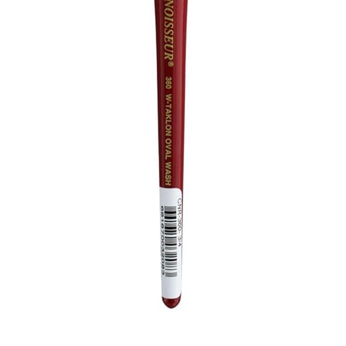 Connoisseur Brush White Taklon Short Oval .75" - size: 3/4-inch, style: Oval Wash