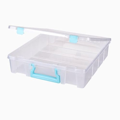 ArtBin Super Satchel 1-Compartment Craft Storage Box, Clear | One Open Compartment, 15.2 x 8 x 6.2 Inches, Secure Latches, Stackable, Clear Durable Polypropylene - color: Aqua Accents