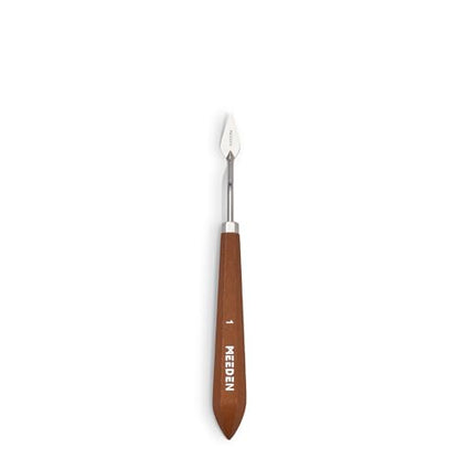 MEEDEN Artist Palette Painting Knife: 7.76" Flexible Stainless Steel Art Pallet Scraper Knife with Wood Handle for Oil, Acrylic, Color Mixing, #1 - style: #1