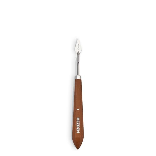 MEEDEN Artist Palette Painting Knife: 7.76" Flexible Stainless Steel Art Pallet Scraper Knife with Wood Handle for Oil, Acrylic, Color Mixing, #1 - style: #1