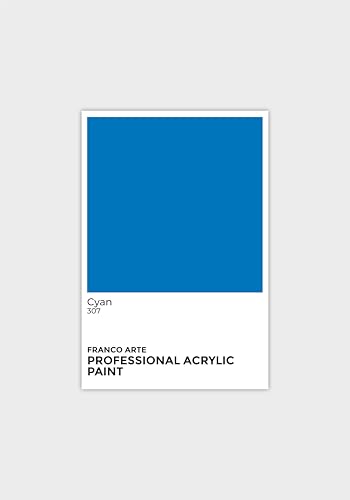 Professional Acrylic Paint – Premium Water-Based, Quick-Drying Acrylics for Artists & Crafters, Non-Toxic Rich Pigment, Multi-Surface Paint for Canvas, Wood, Paper, Ceramic & Indoor Projects Cyan 3,38 U.S fl oz - color: Cyan