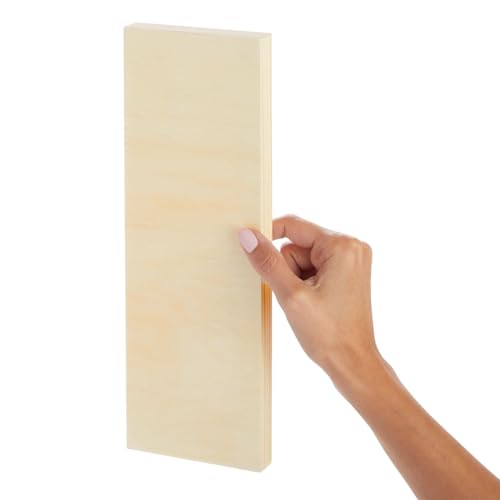 Bright Creations Unfinished Wood Canvas Boards - Boards for Crafting & Painting - Hanging Wood Sign & Wall Decor - 4 x 12 in, Pack of 6 - size: 4x12 inch