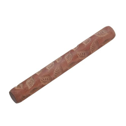 HARFINGTON Wood Clay Roller Pattern Modeling 4.7 Inch Beech Wood Hand Rollers Wooden Pottery Tools Leaves Texture Rollers for Clay Baking Playdough DIY - style: Leaves