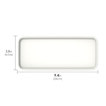 White Ceramic Paint Palettes Tray 9.4" x 3.8", Square Porcelain Large Mixing Area Palette, Artist Watercolor Tray for Gouache, Tempera, Acrylic, Oil Painting