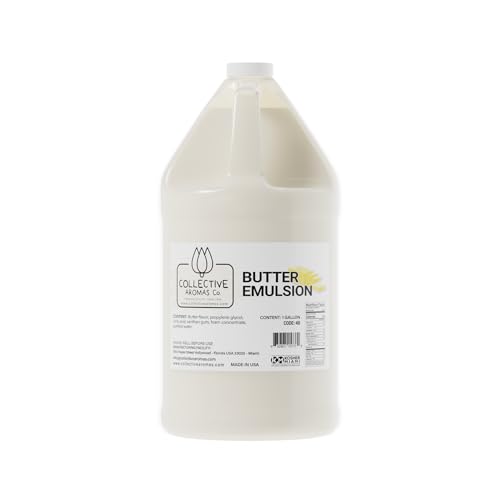 Collective Aromas Co. Butter Emulsion for Baking – Concentrated Butter Flavoring for Cakes, Cookies, Frosting, Fillings & Desserts – Liquid Baking Flavoring, 1 Gallon (128 fl oz), No Alcohol, Kosher, Made in USA - size: Butter - 1 Gallon (128 fl oz)