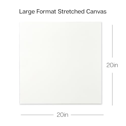 KINGART 809-2 Stretched White Canvas for Painting, 20 x 20 Inch, Pack of 2 - size: 20 x 20 Inch